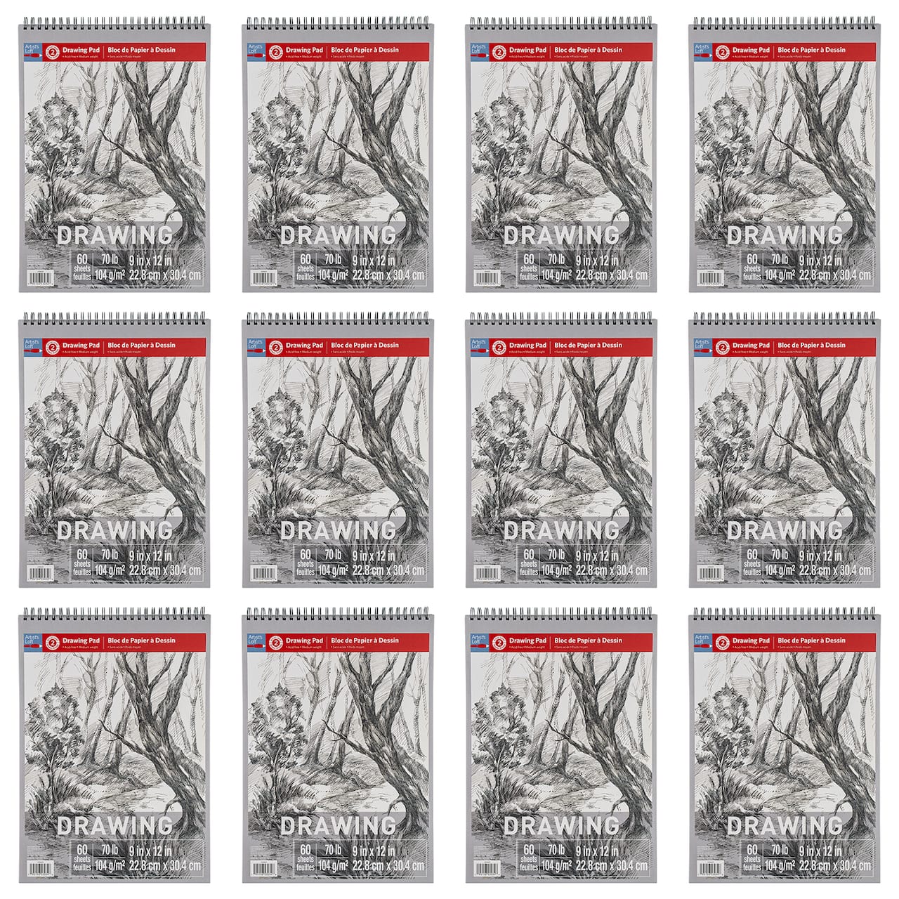 12 Pack: Drawing Pad by Artist's Loft™, 9" x 12"